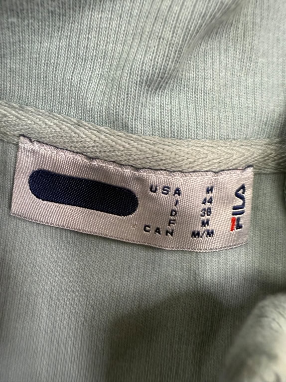 VINTAGE FILA Zip-Up Track Jacket M | 90s Ribbed Style | Παστέλ Μέντα
